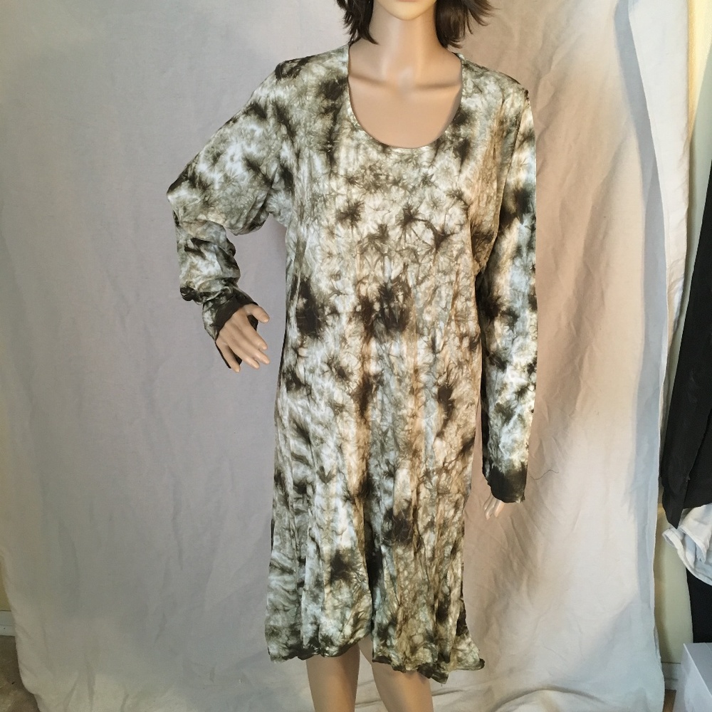 NIB Sage Tie-Dye Long-Sleeve Sidetail-Hem Tunic 2X - Picture 3 of 6